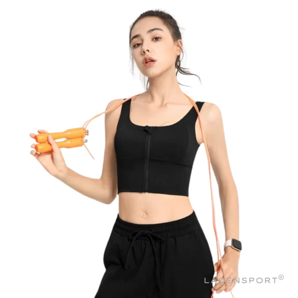 Zip Class Sport Bra Bh Atasan Baju Olahraga Wanita Yoga Gym Fitness