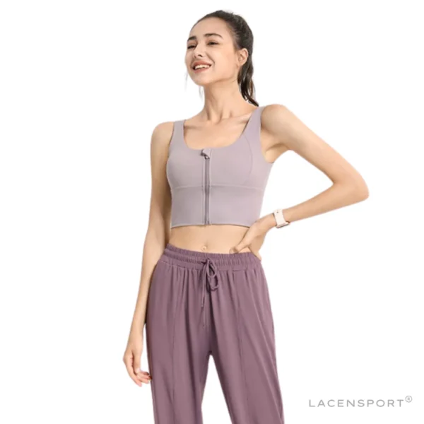 Zip Class Sport Bra Bh Atasan Baju Olahraga Wanita Yoga Gym Fitness - Image 3